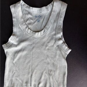 Brandy Melville Light Gray Ribbed Tank Top